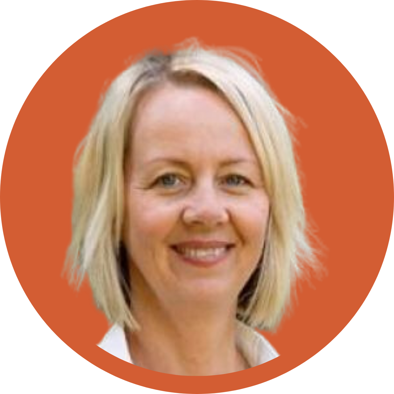 Woman in orange circle