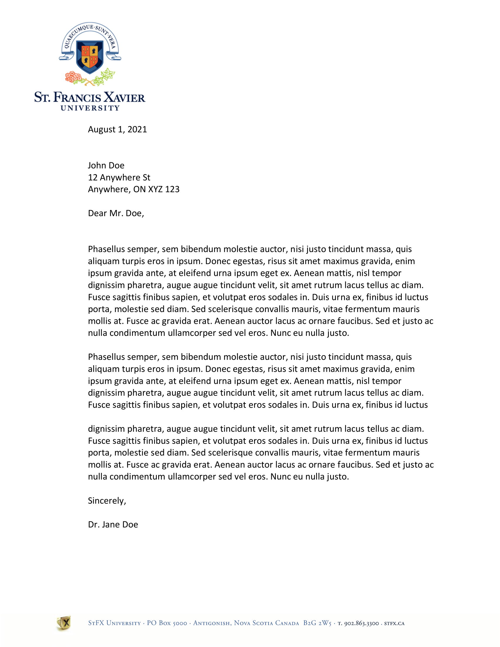 Letterhead generic template screenshot