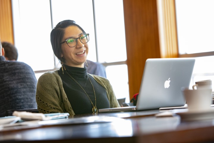 A student studying