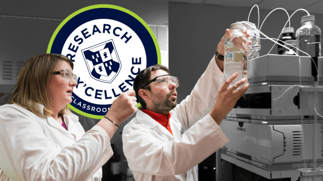 Dr. Geniece Hallett-Tapley and Dr. Erwan Bertin 