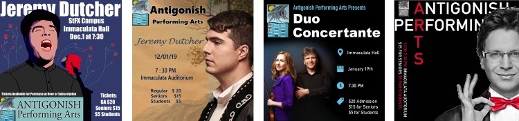 Collage of 4 announcement designs side by side