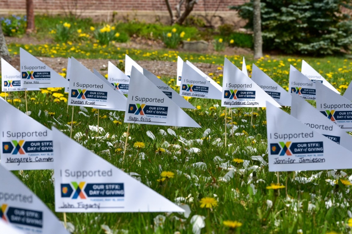 Supporter flags for the Day of Giving