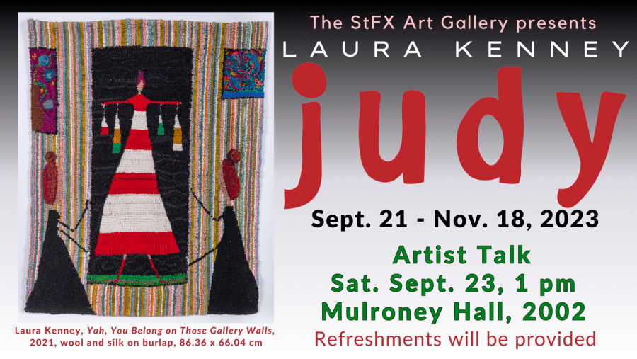 JUDY exhibition poster with artist talk date