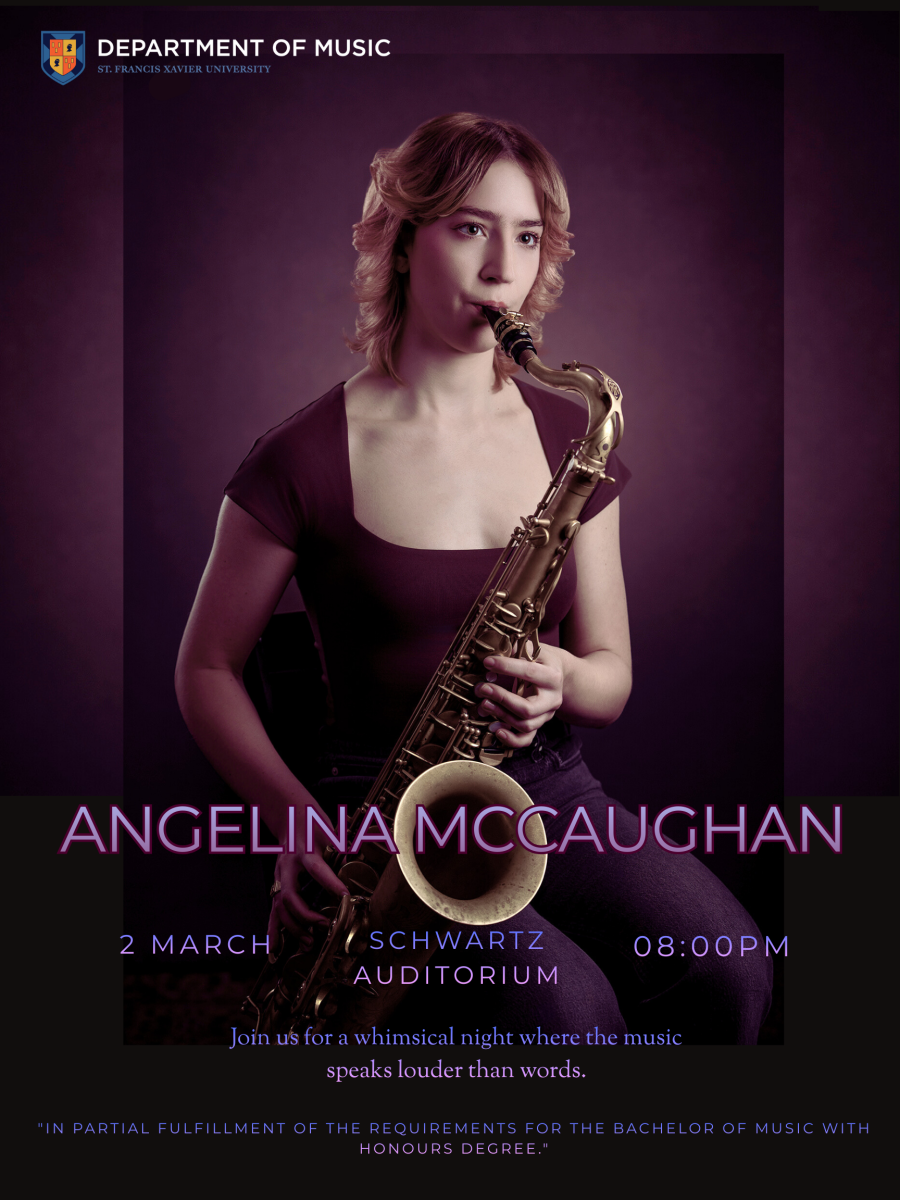March 2, 2026 @ 8pm - Angelina McCaughan Graduation Recital (Schwartz Auditorium)