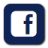 Facebook logo. Dark blue background, white-ish color on it