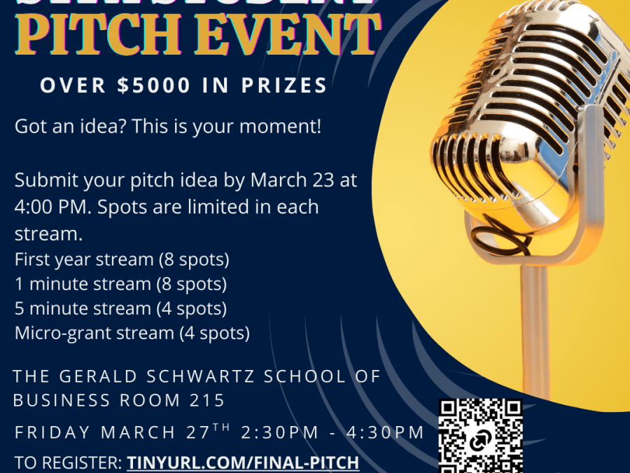 StFX Student Pitch Event poster